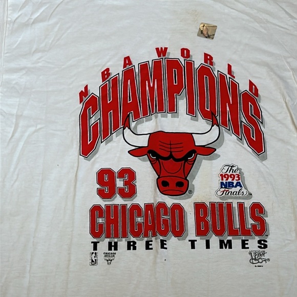 Vintage Chicago Bulls 1998 Championship T Shirt True Fan single stitch size L - Picture 2 of 7